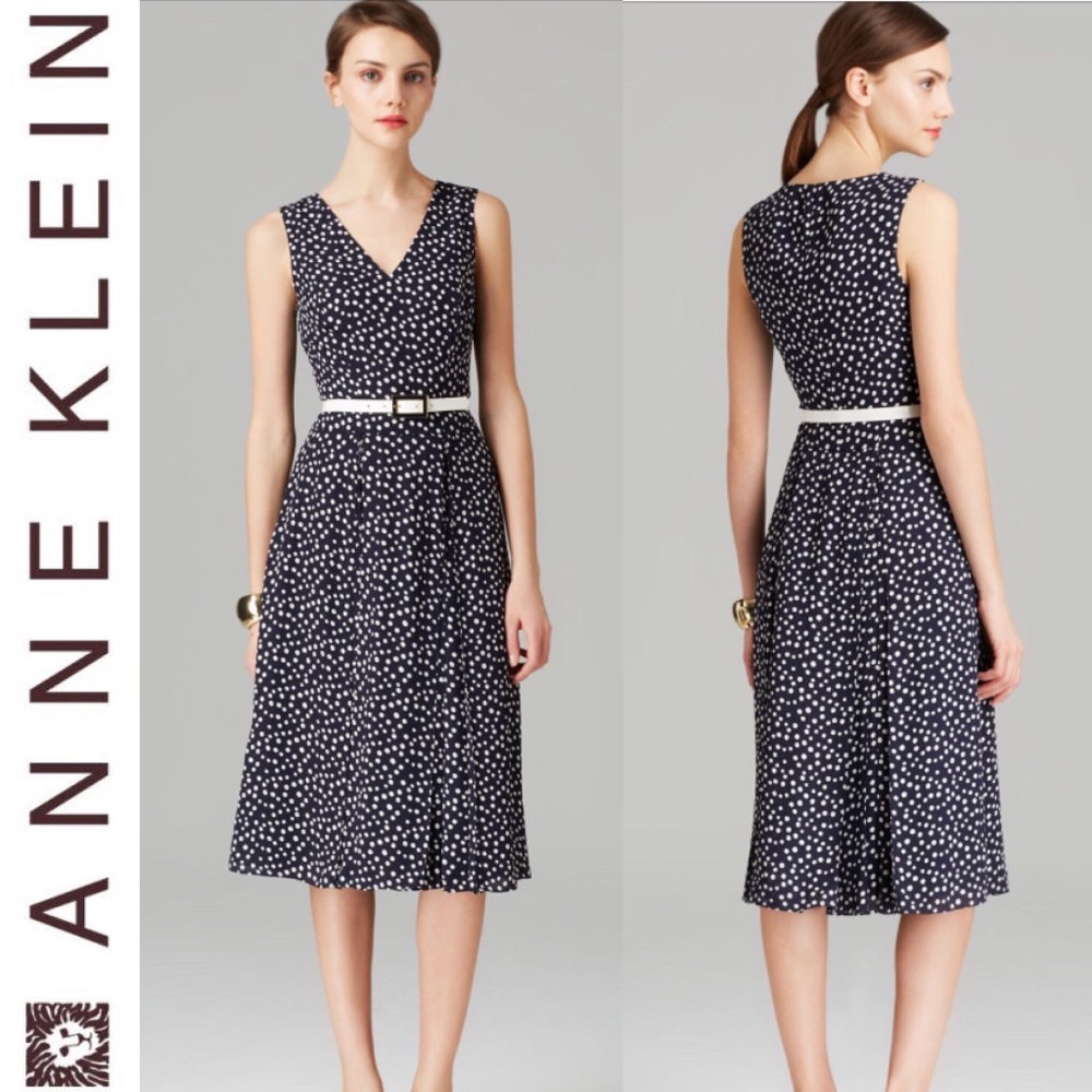 Anne Klein Polka Dot Swing Dress - no belt